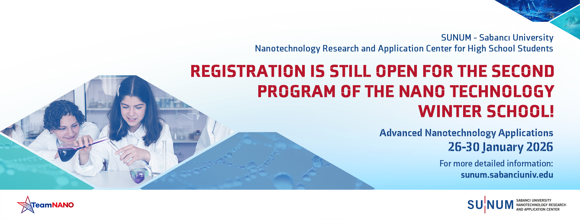 Nanotechnology Winter School 2nd program registration continues at SUNUM