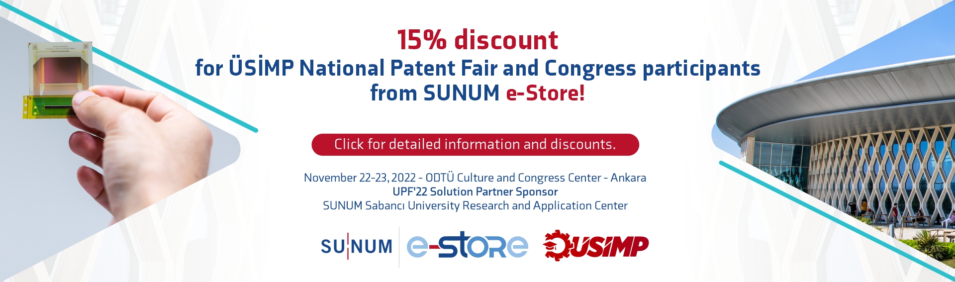 15% discount for ÜSİMP National Patent Fair and Congress participants from SUNUM e-Store