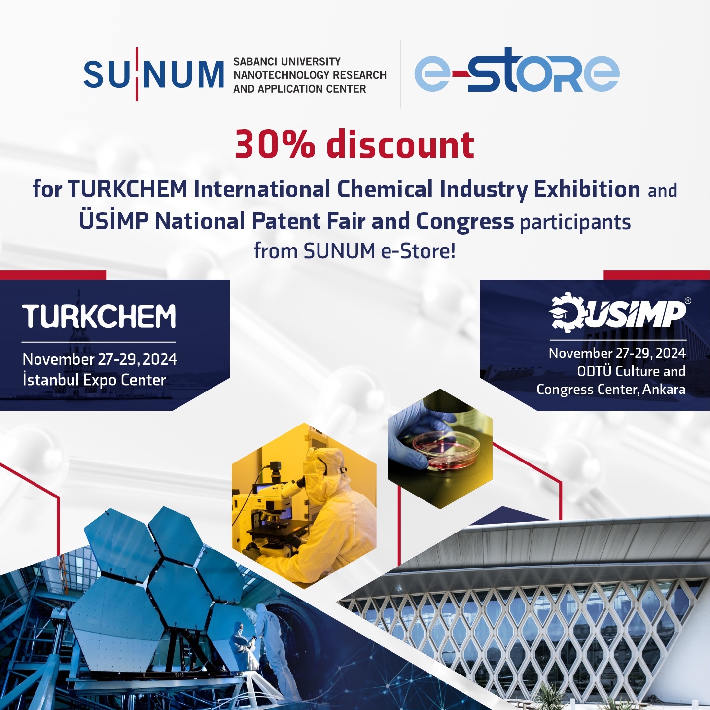 30% discount for ÜSİMP National Patent Fair and Congress participants from SUNUM e-Store!