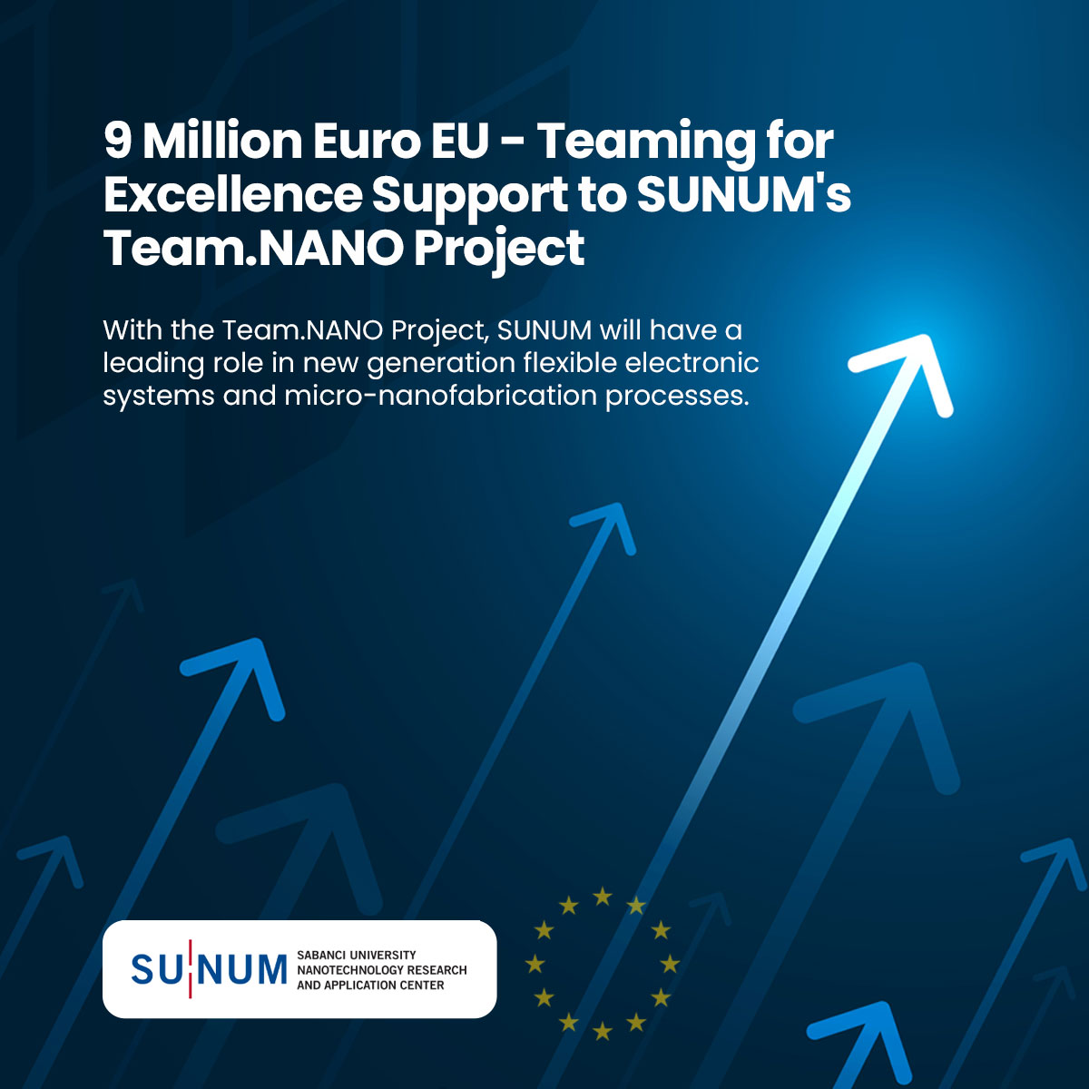 9 Million Euro EU - Teaming for Excellence Support to SUNUM's Team.NANO Project