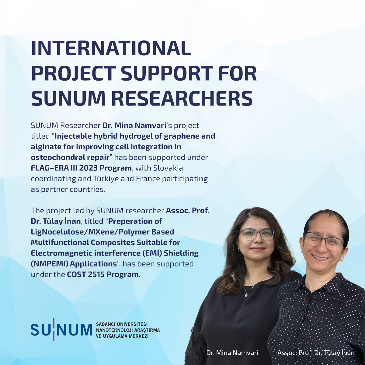 International Project Support for SUNUM Researchers